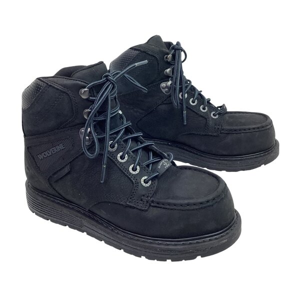 Wolverine Hellcat 6” Wedge Mens 7EW Steel Toe Leather Work Boots Waterproof Blac - Picture 9 of 13